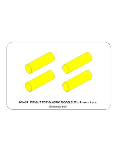 WEIGHT FOR PLASTIC MODELS 25 x 9 mm x 4 pcs. - Aber Models MW-09