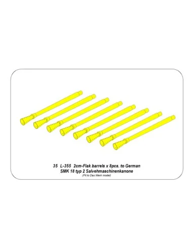 2cm 8 barrels to SMK 18 typ 2 Salvehmaschinenkanone, 1/35 - Aber Mo...