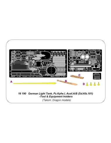 Pz.Kpfw. I, Ausf.A/B (Sd.Kfz. 101) Tool & Equipment holders, 1/16 -...
