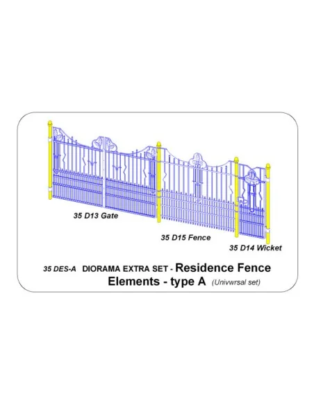 Residence Fence Elements - type A, 1/35 - Aber Models 35 DES-A