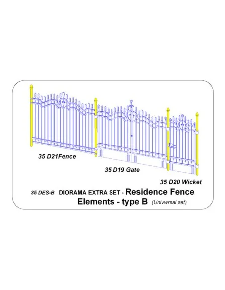 Residence Fence Elements - type B, 1/35 - Aber Models 35 DES-B