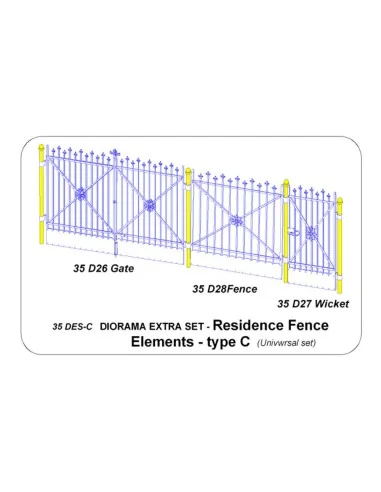 Residence Fence Elements - type C, 1/35 - Aber Models 35 DES-C