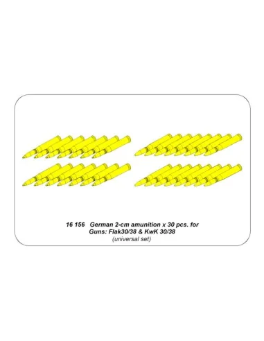 2-cm ammo x 30 pcs. for German Guns: Flak30/38 & KwK 30/38, 1/16 - ...
