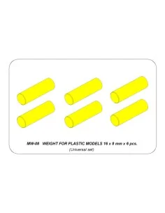 Weight for plastic models 16 x 8 mm x 6 pcs. - Aber Models MW-08