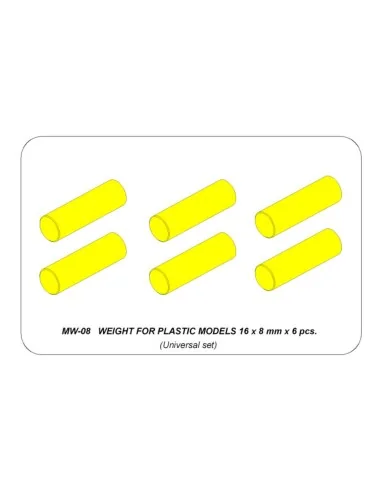 Weight for plastic models 16 x 8 mm x 6 pcs. - Aber Models MW-08