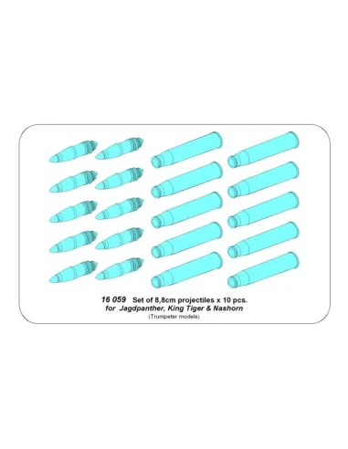 [NO_DESC] Set of 8, 8cm projectiles for Jagdpanther, King Tiger & N...