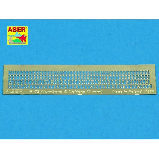 Letters & Numbers (1 mm high) - Aber Models R-03 Letters & Numbers (1 mm high) - Aber Models R-03