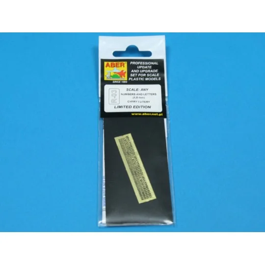 Letters & Numbers (1 mm high) - Aber Models R-03 Letters & Numbers (1 mm high) - Aber Models R-03