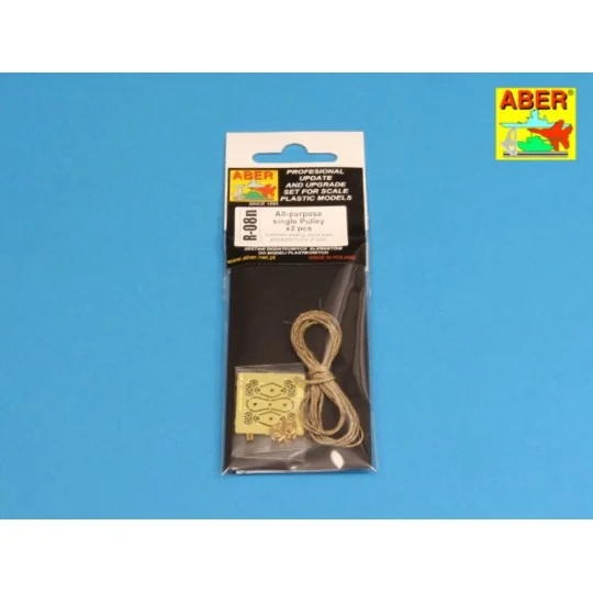 All – purpose single Pulley x 2pcs - Aber Models R-08N All – purpose single Pulley x 2pcs - Aber Models R-08N