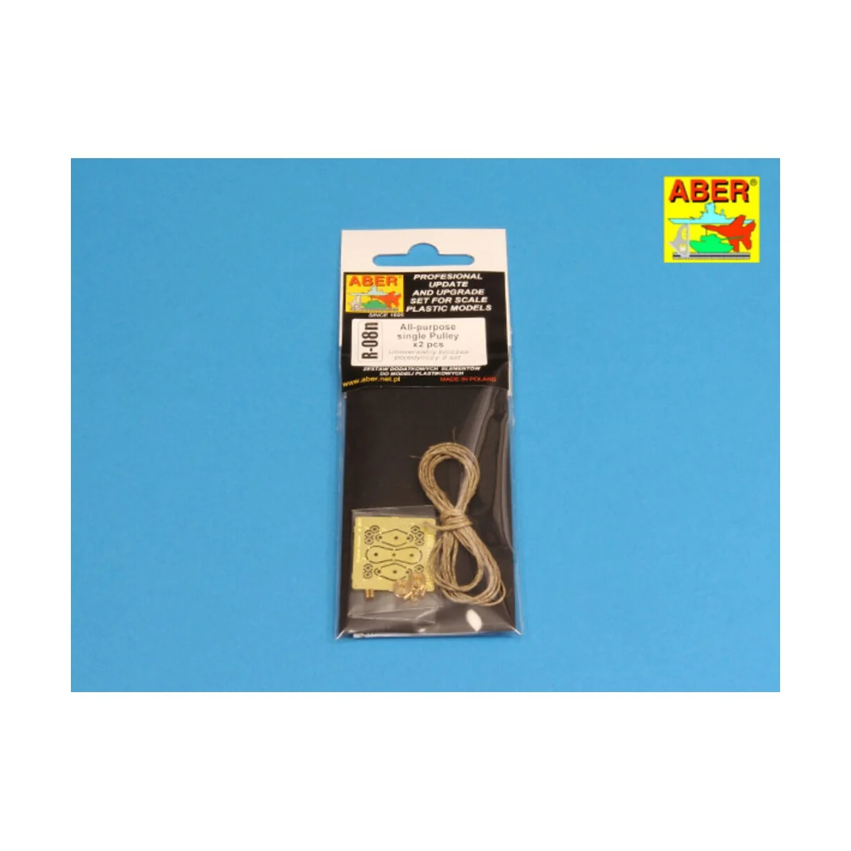 All – purpose single Pulley x 2pcs - Aber Models R-08N All – purpose single Pulley x 2pcs - Aber Models R-08N