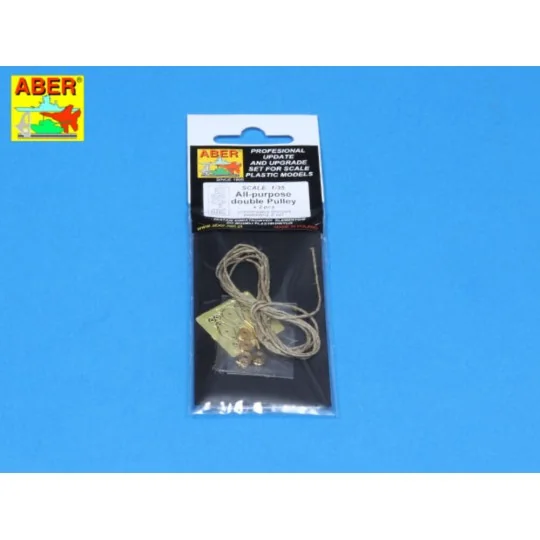 All- purpose double Pulley x 2pcs - Aber Models R-09N All- purpose double Pulley x 2pcs - Aber Models R-09N