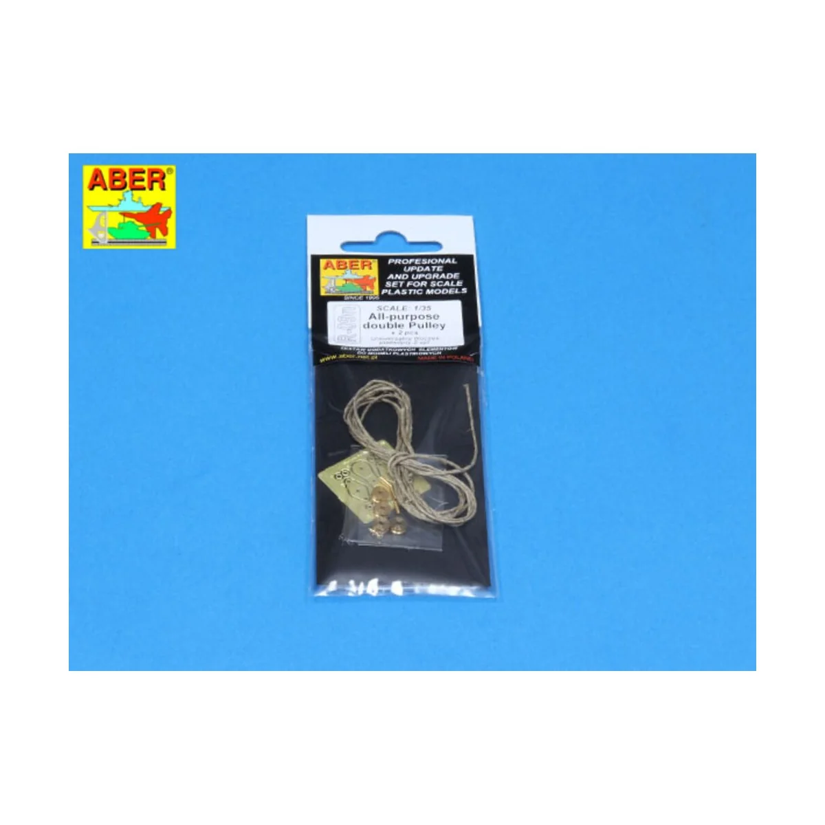 All- purpose double Pulley x 2pcs - Aber Models R-09N All- purpose double Pulley x 2pcs - Aber Models R-09N