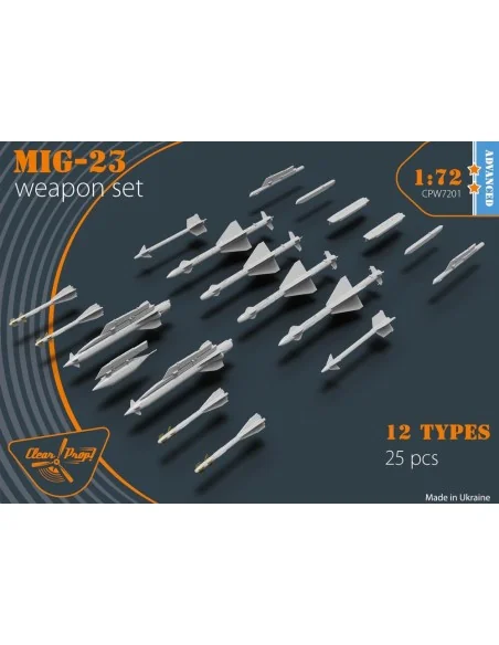 MiG-23 Weapon Set, 1/72 - Clear Prop Accessories CPW7201