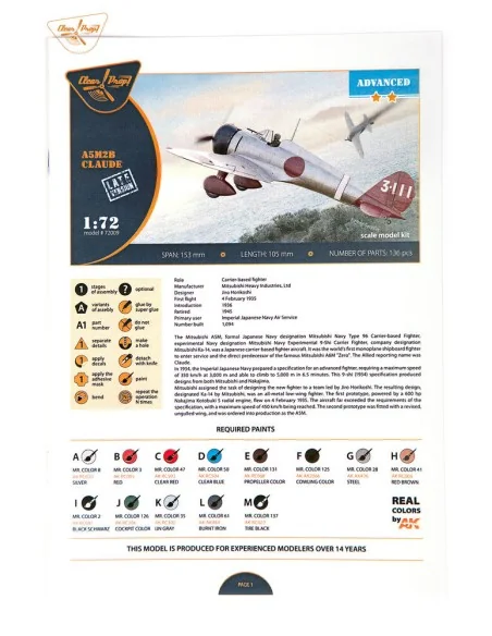 A5M2b Claude (late version), 1/72 - Clear Prop Models CP72009