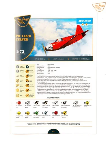 [NO_DESC] Culver PQ-14A/B, 1/72 - Clear Prop Models CP72036
