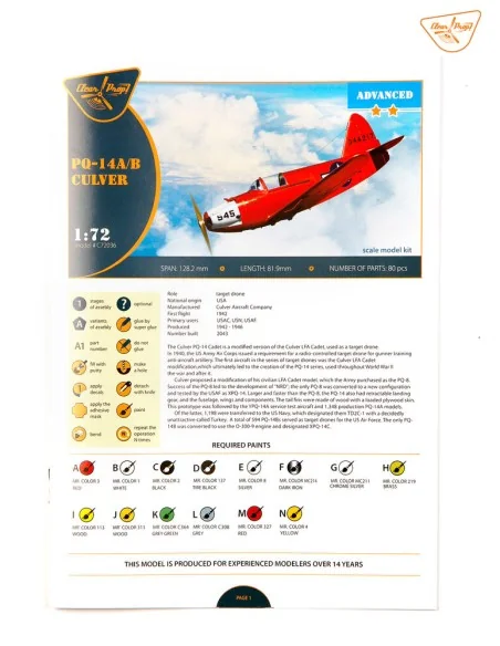 Culver PQ-14A/B, 1/72 - Clear Prop Models CP72036