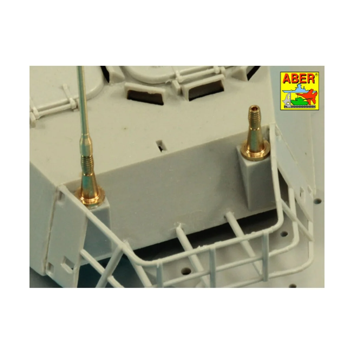 Set of 2 NATO antennas with mount bases - Aber Models R-44