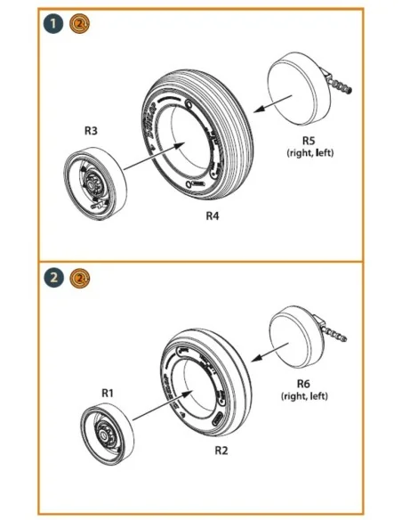 Lynx wheel set for Revell kits, 1/32 - Clear Prop Accessories CPA32009