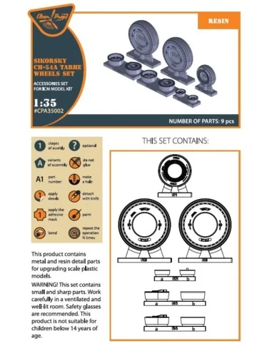 CH-54A Tarhe wheel set for ICM kits, 1/35 - Clear Prop Accessories ...