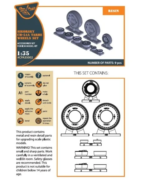 CH-54A Tarhe wheel set for ICM kits, 1/35 - Clear Prop Accessories ...