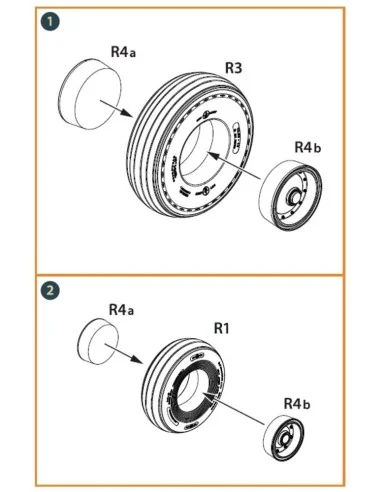 CH-54A Tarhe wheel set for ICM kits, 1/35 - Clear Prop Accessories ...