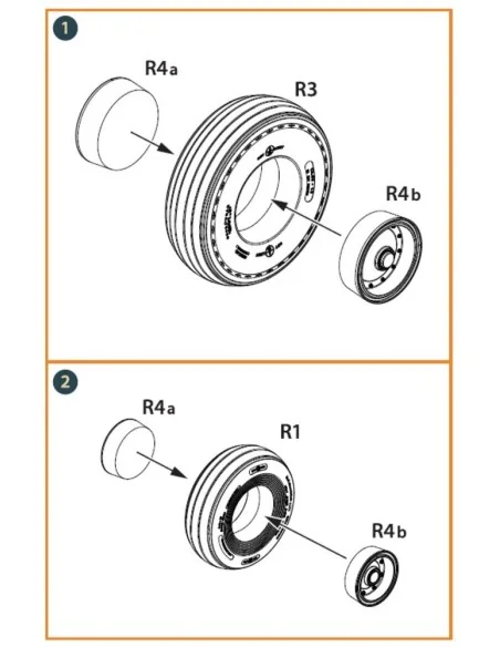 CH-54A Tarhe wheel set for ICM kits, 1/35 - Clear Prop Accessories ...