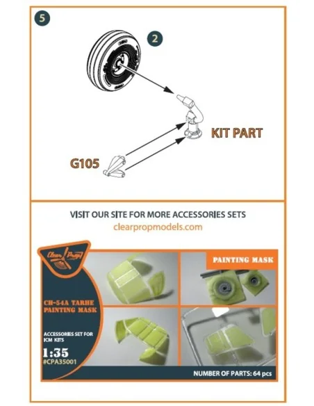 CH-54A Tarhe wheel set for ICM kits, 1/35 - Clear Prop Accessories ...