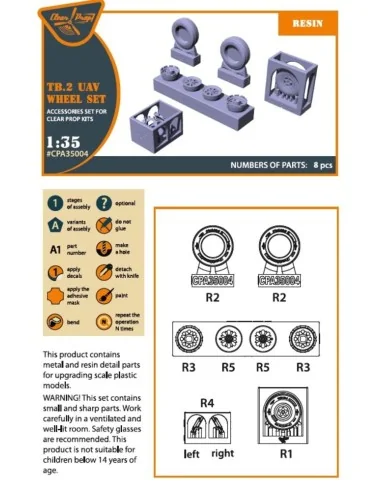 TB.2 wheel set, 1/35 - Clear Prop Accessories CPA35004