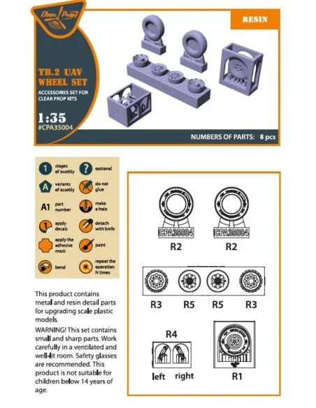 TB.2 wheel set, 1/35 - Clear Prop Accessories CPA35004