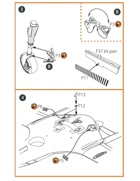TB.2 PE parts for CP kit, 1/35 - Clear Prop Accessories CPA35006