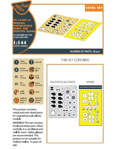 OV-1 A/JOV-1A Mohawk PE parts and painting mask for CP kits, 1/144 ...