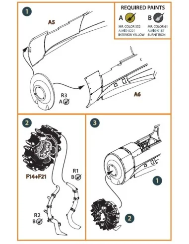 Hawk H-75 M/N/O resin exhaust for CP kits CP4803/CP4804, 1/48 - Cle...