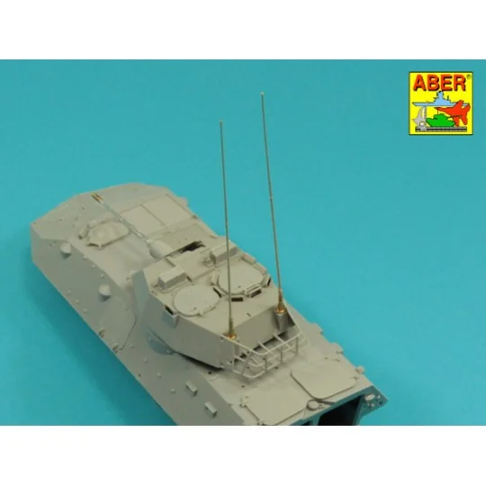 Set of 2 NATO antennas with mount bases - Aber Models R-44