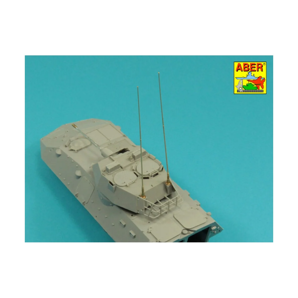 Set of 2 NATO antennas with mount bases - Aber Models R-44