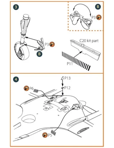 TB.2 PE parts for CP kits, 1/48 - Clear Prop Accessories CPA48019