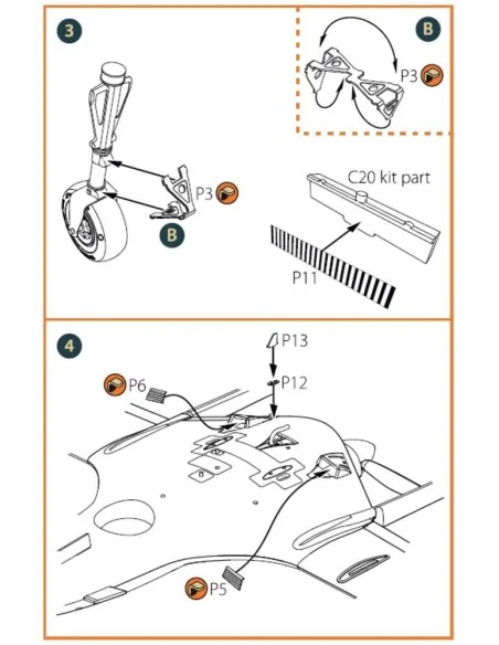 TB.2 PE parts for CP kits, 1/48 - Clear Prop Accessories CPA48019