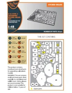 I-16 type 5 INTERIOR PE parts for CP kits, 1/48 - Clear Prop Access...