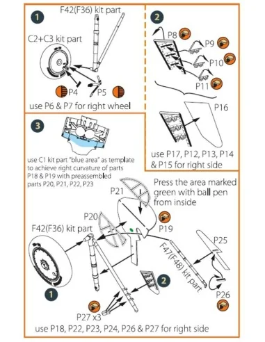 I-16 type 5 EXTERIOR PE parts for CP kits, 1/48 - Clear Prop Access...