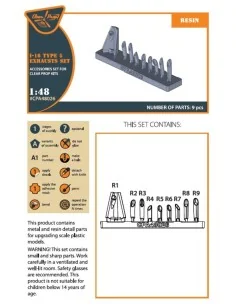 I-16 type 5 exhausts for CP kits, 1/48 - Clear Prop Accessories CPA...
