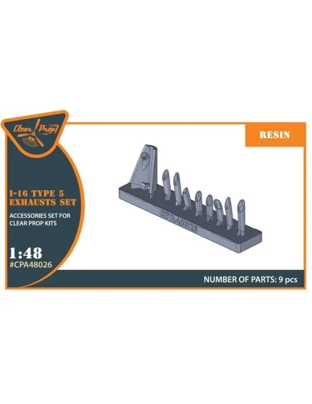 I-16 type 5 exhausts for CP kits, 1/48 - Clear Prop Accessories CPA...