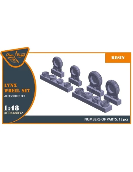 Lynx wheel set for Airfix kits, 1/48 - Clear Prop Accessories CPA48032