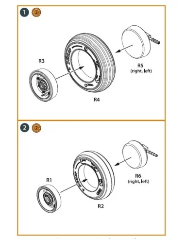 Lynx wheel set for Airfix kits, 1/48 - Clear Prop Accessories CPA48032