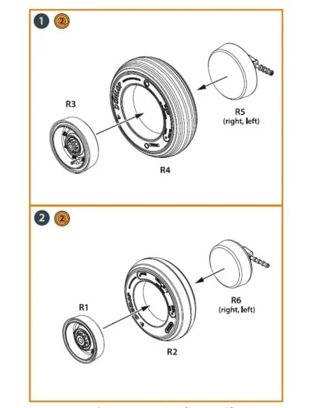 Lynx wheel set for Airfix kits, 1/48 - Clear Prop Accessories CPA48032