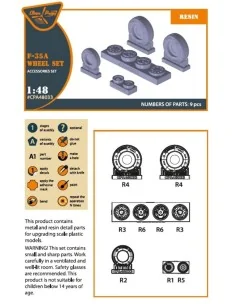 F-35A wheel set, 1/48 - Clear Prop Accessories CPA48033 2