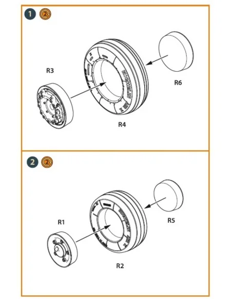 [NO_DESC] Mirage-2000 wheel set, 1/48 - Clear Prop Accessories CPA4...