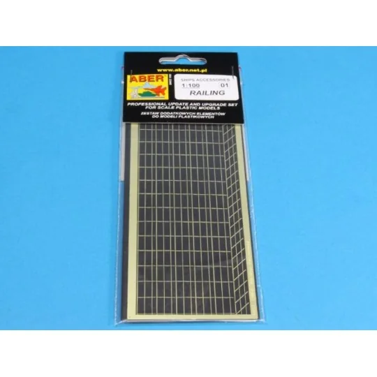 Railing 3 bar, horizontal, 1/100 - Aber Models RE-100-01 Railing 3 bar, horizontal, 1/100 - Aber Models RE-100-01