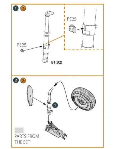 [NO_DESC] XA2D-1, A2D-1 Skyshark main landing legs for CP kits, 1/4...