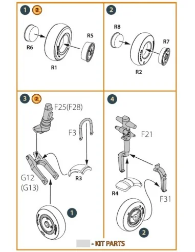 Gloster E28/39 Pioneer wheel set, 1/48 - Clear Prop Accessories CPA...