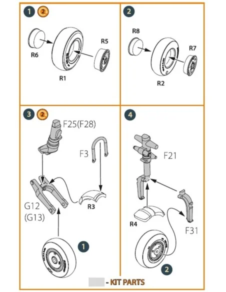 Gloster E28/39 Pioneer wheel set, 1/48 - Clear Prop Accessories CPA...