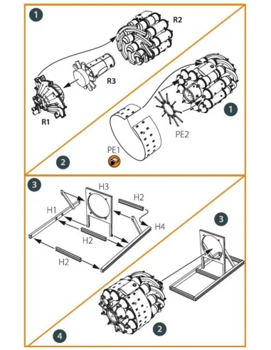 Gloster E28/39 Pioneer engine set for CP kits CP4823, 1/48 - Clear ...